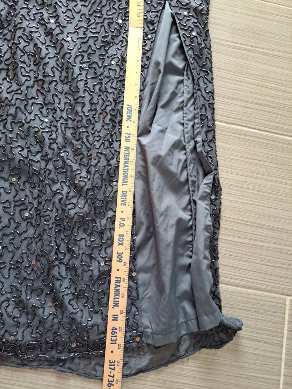 Andretta Donnatello Beaded Halter Neck Maxi Gown Dress Open Back Slit L Formal - Picture 13 of 13